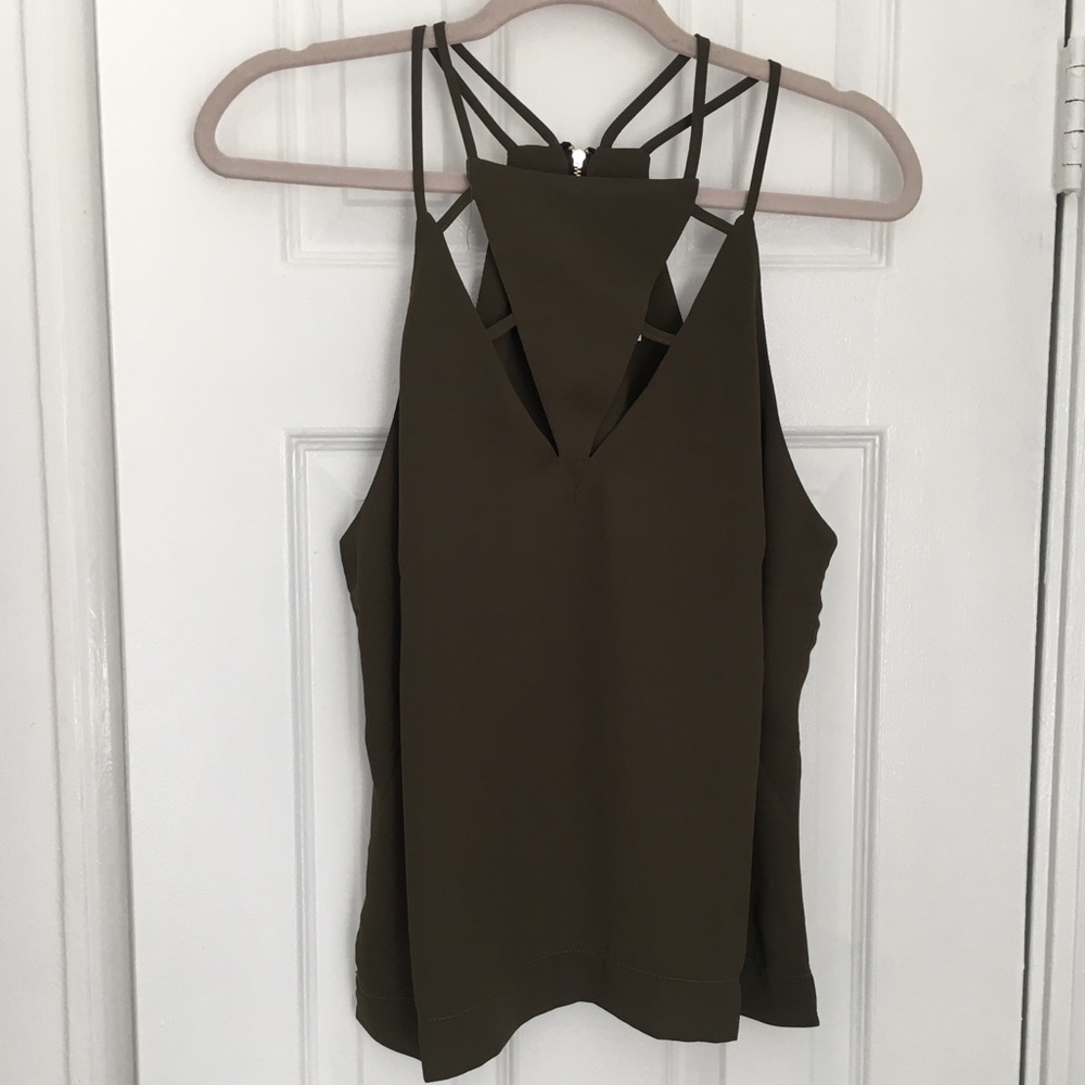 Olive Green Tank Top Blouse